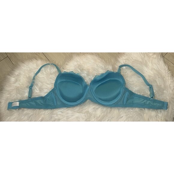 Jezebel 2915 Push Up Balconette Bra Underwire Lace Womens 36C Green - Picture 5 of 6